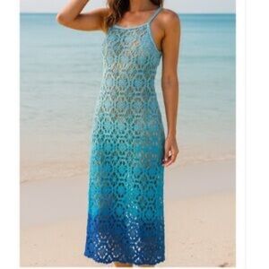 Altar'd State Blue Ombré Crochet Maxi Swim Cover-Up - NWOT - XXS/XS